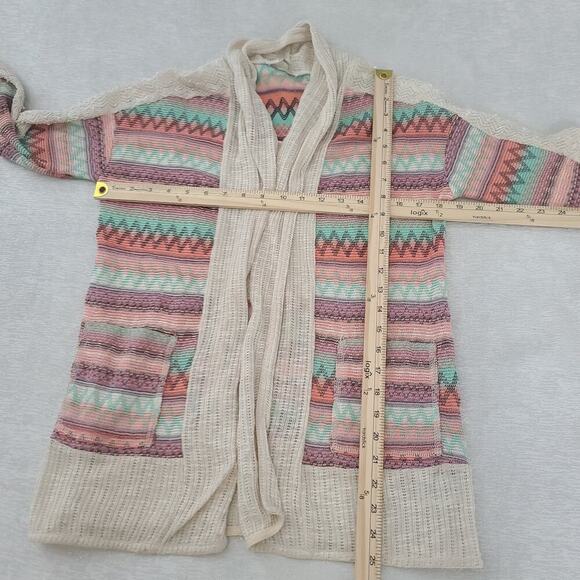 Miss Me Southwestern pattern open cardigan ladies sweater Size Small Country - Picture 4 of 8